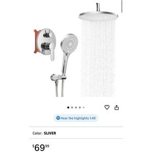 rainfall shower system 10 Inch Shower Head And Hand Held Head